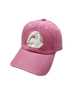 Waldeal Girls' Adjustable Cute Unicorn Hats, Baseball Cap for 3-12 Years
