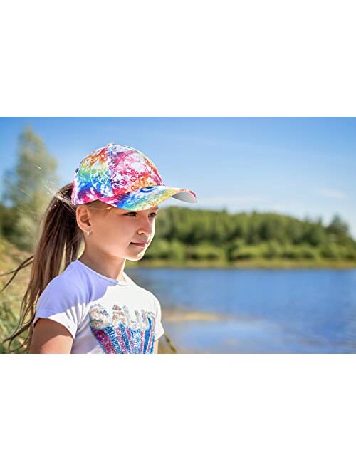 Y.W.Y Rainbow Tie-Dye Baseball Cap Dad Cap Unicorn Girls Gift Set for Outdoor Sports