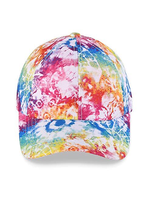Y.W.Y Rainbow Tie-Dye Baseball Cap Dad Cap Unicorn Girls Gift Set for Outdoor Sports