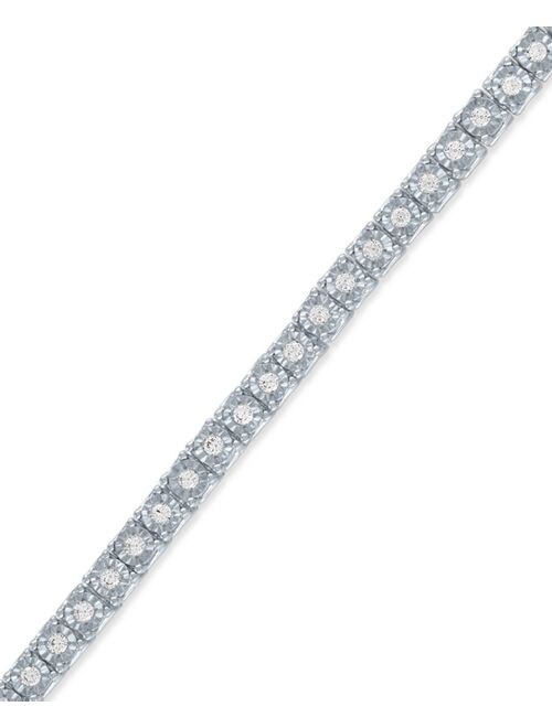 Macy's Diamond Tennis Bracelet (1 ct. t.w.) in Sterling Silver, 14k Gold-Plated Sterling Silver, or 14k Rose Gold-Plated Sterling Silver
