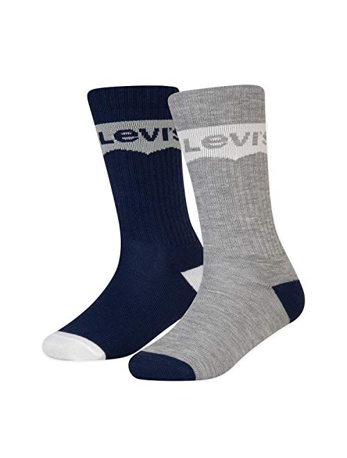 Levi's boys High Cut Crew Socks (2-pack)