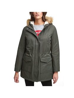Women's Sherpa Lined Mid-Length Performance Parka Jacket (Standard and Plus)