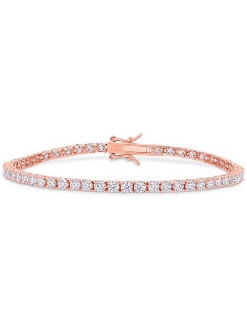Macy's Lab-Created Moissanite Tennis Bracelet (5-1/10 ct. t.w) in 18k Rose Gold-Plated Sterling Silver