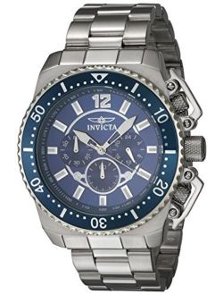 Men's 21953 Pro Diver Stainless Steel Quartz Watch with Stainless-Steel Strap, Silver, 24