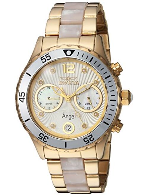 Invicta Women's Angel Stainless Steel Quartz Watch with Stainless-Steel Strap, Two Tone, 20 (Model: 24702, 24662)