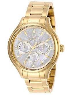 Women's Angel Quartz Watch with Stainless Steel Strap, Gold, Silver, 16 (Model: 28654, 27438)