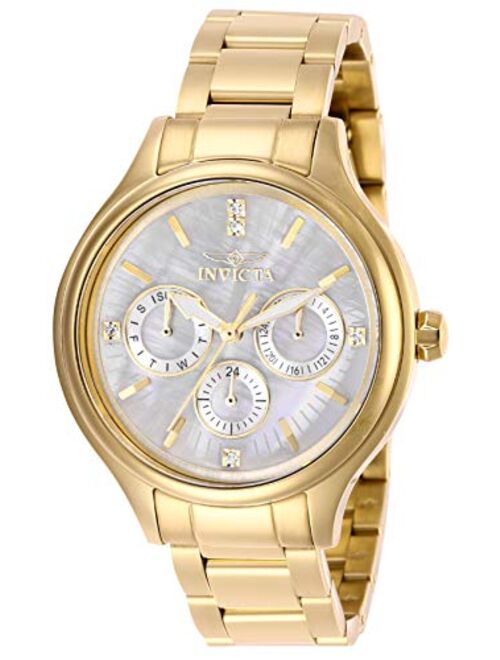 Invicta Women's Angel Quartz Watch with Stainless Steel Strap, Gold, Silver, 16 (Model: 28654, 27438)