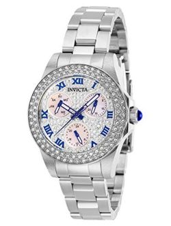 Women's 28473 Angel Quartz Watch with Stainless Steel Strap, Silver, 16