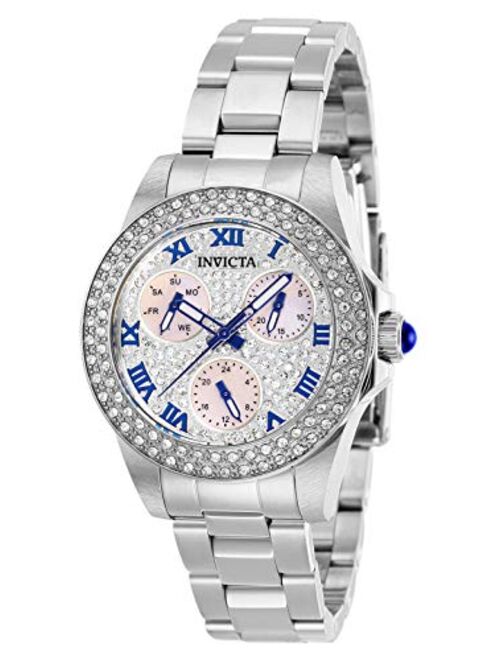 Invicta Women's 28473 Angel Quartz Watch with Stainless Steel Strap, Silver, 16