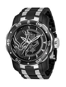 Marvel Men's 48mm Pro Diver Scuba Black Panther Black Silver Two Tone Limited Edition Quartz Stainless Steel Bracelet Watch
