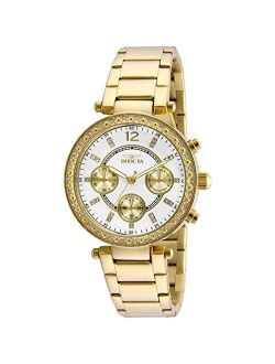 Women's 21386 Angel Stainless Steel Crystal-Accented Bracelet Watch