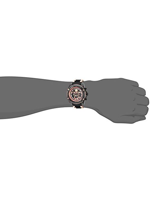 Invicta Men's 26861 Marvel Stainless Steel Quartz Watch with Silicone Strap, Black, 26