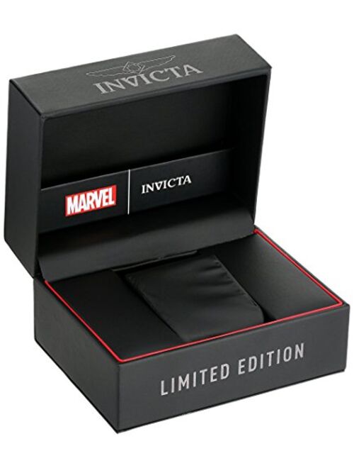 Invicta Men's 26861 Marvel Stainless Steel Quartz Watch with Silicone Strap, Black, 26