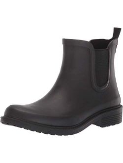 Womens Chelsea Waterproof Ankle Rain Boots - Pull-On Design, Soft Leather Lining and Cushioned Footbed