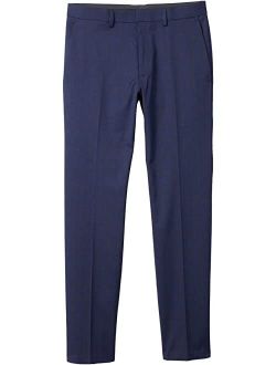 Stretch Glen Windowpane Slim Fit Flat Front Flex Waistband Dress Pants