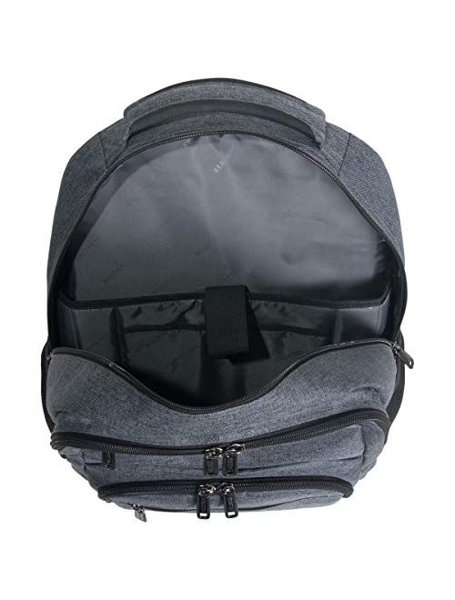 Kenneth Cole Reaction Travelier Multi-Pocket Laptop & Tablet Business, School, & Travel Backpack Bag, Charcoal, One Size