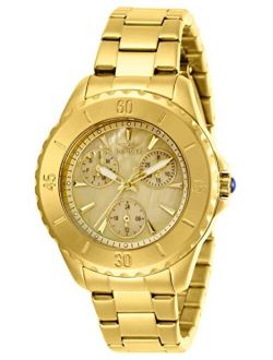 Women's 29107 Angel Quartz Watch with Stainless Steel Strap, Gold, 18