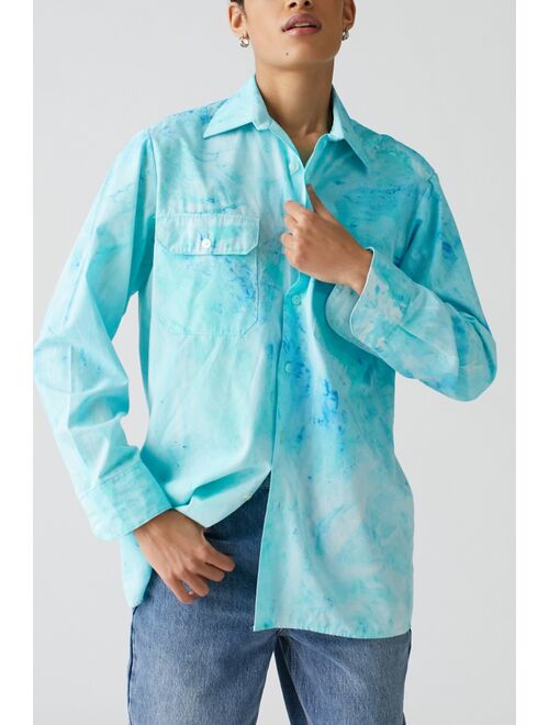 Urban Outfitters Urban Renewal Recycled Marble Dye Button-Down Shirt