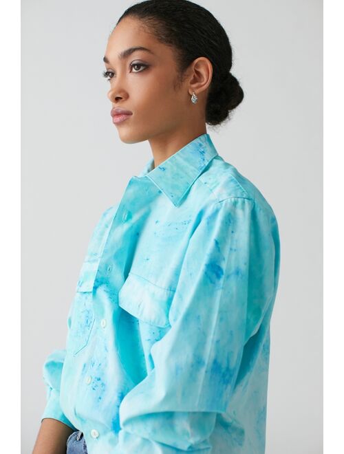 Urban Outfitters Urban Renewal Recycled Marble Dye Button-Down Shirt