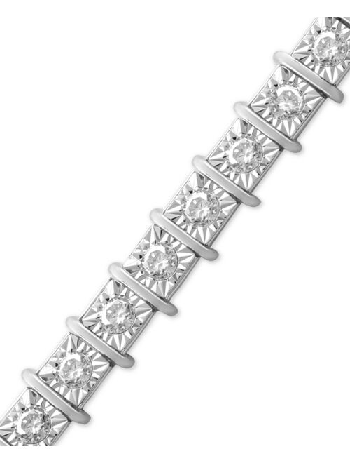 Macy's Diamond Miracle Plate Tennis Bracelet (1 ct. t.w.) in 10k Gold or White Gold