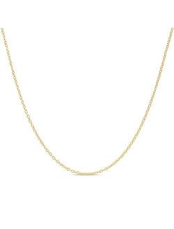 KEZEF Creations Sterling Silver with Gold Overlay 1.3mm - Cable Chain Necklace Sizes 16-36 Inch