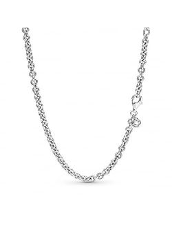 Thick Cable Chain Necklace, 925 Sterling Silver, Size: 45cm, 17.7 in - 399564C00-45