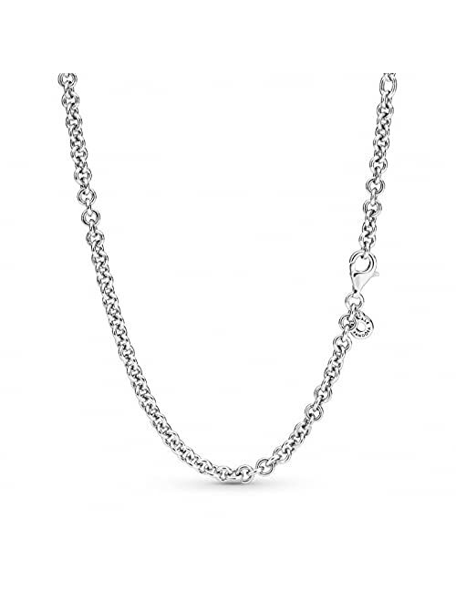 PANDORA Thick Cable Chain Necklace, 925 Sterling Silver, Size: 45cm, 17.7 in - 399564C00-45