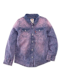 Kids Levi's Girls' Little Long Sleeve Button Up Shirt