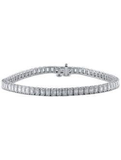 Macy's Diamond Emerald-Cut Tennis Bracelet (9 ct. t.w.) in 14k White Gold