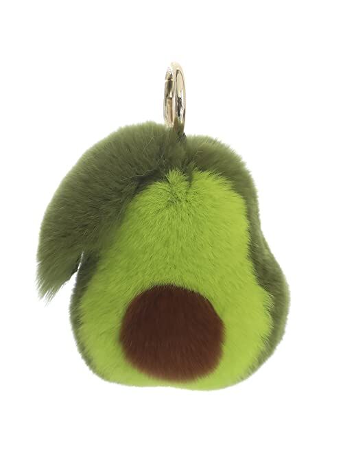 JCAMZ Avocado Rabbit Fur Keychain, Fluffy Cute Fruit Keychain, Car Key Pendant Handbag Backpack Pendant Ornaments, Green and Brown