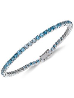 Macy's Blue Topaz Ombré Tennis Bracelet (6-3/8 ct. t.w.) in Sterling Silver