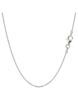 Jewelry Affairs Sterling Silver Rhodium Plated Cable Chain Necklace, 0.8mm