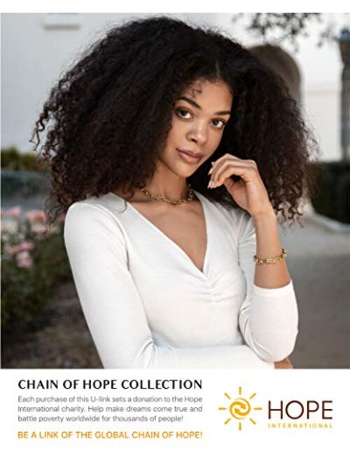 Benevolence La Paperclip Chain Necklace for Women with Paperclip Bracelet Set | Gold Chain Link Necklace Women, 14K Gold Chain Necklace and Bracelet | Chunky Gold Necklac