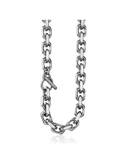 Trendsmax Stainless Steel Necklace Cable Rolo Link Chain Necklace for Mens Womens Stainless Steel Length Adjustable Personalized