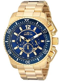 Men's Pro Diver Quartz Watch with Stainless-Steel Strap, Gold, 24 (Model: 21954)