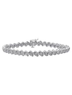 Made For You 10k White Gold 2 Carat T.W. Lab-Grown Diamond Bracelet