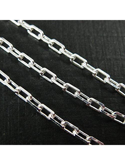 Verona Jewelers 925 Sterling Silver 3MM 4.5MM 5.5MM Mariner Anchor Link Chain Necklace- Square Link Cable Link Necklace Chain, Twist Link Necklace, Rolo Chain Necklace