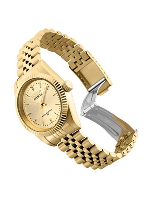 Invicta Women's Specialty Quartz Watch with Stainless Steel Strap, Gold, 18 (Model: 29411)