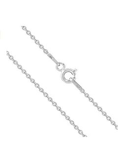 Adabele 1pc Authentic 925 Sterling Silver 20 inch Diamond-Cut Cable Chain Necklace 1.3mm Dainty Cute for Men Women Made In Italy Hypoallergenic Nickel Free SS207-20