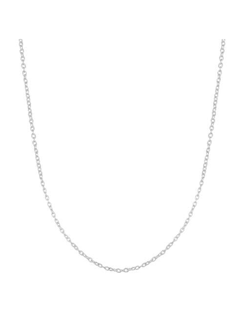 Adabele 1pc Authentic 925 Sterling Silver 20 inch Diamond-Cut Cable Chain Necklace 1.3mm Dainty Cute for Men Women Made In Italy Hypoallergenic Nickel Free SS207-20
