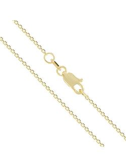 Honolulu Jewelry Company 14K Solid Yellow Gold Cable Chain Necklace