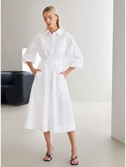 Premium 100% Cotton Bishop Sleeve Dress
