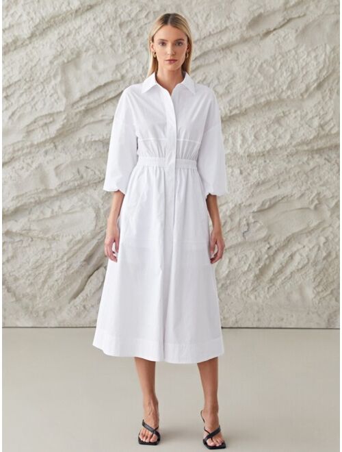MOTF Premium 100% Cotton Bishop Sleeve Dress