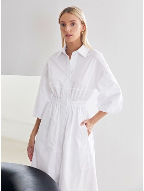 MOTF Premium 100% Cotton Bishop Sleeve Dress