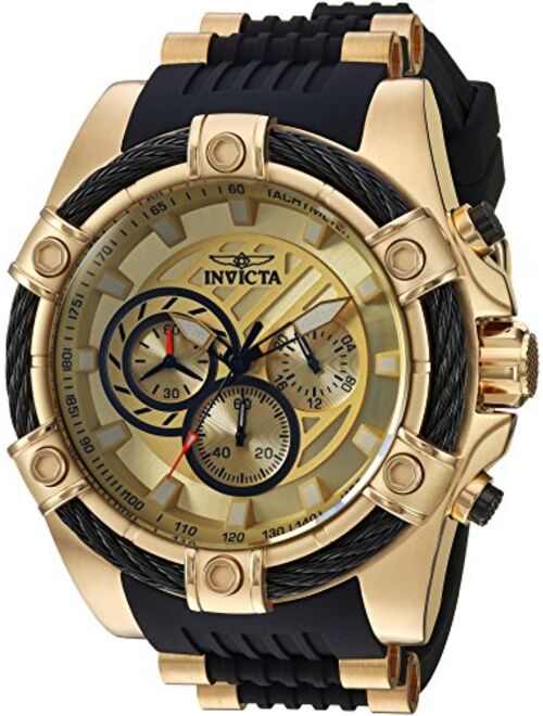 Invicta Men's Bolt Stainless Steel Quartz Watch with Silicone Strap, Black, 26 (Model: 25526)