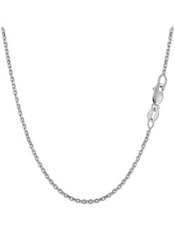 The Diamond Deal 14k SOLID Yellow or White Gold 1.5mm Shiny Diamond Cut Cable Link Chain Necklace for Pendants and Charms with Lobster-Claw Clasp (16", 18", 20", 22", 24"
