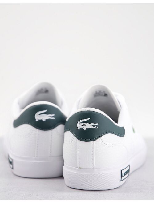 Lacoste powercourt 0721 sneakers in white green