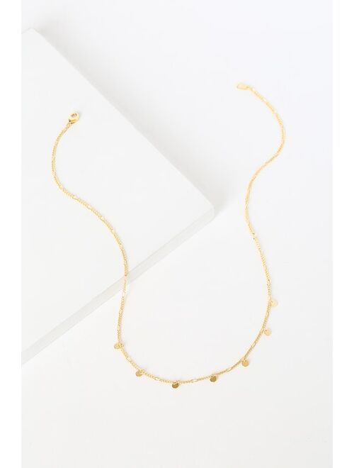 Lulus In the Details Gold Coin Necklace