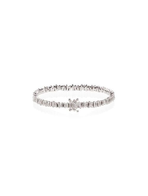 Suzanne Kalan 18K white gold diamond Fireworks tennis bracelet