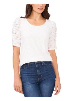 CeCe Women's Eyelet-Embroidered Top